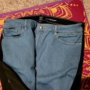 NY & Co straight leg two tone jeans size 16